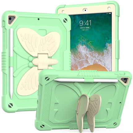 Beige PC + Silicone Anti-drop Protective Case with Butterfly Shape Holder & Pen Slot, For iPad 9.7 2018 & 2017 / Pro 9.7 inch / Air 2 / 6, For iPad 10.2 2021 & 2020 & 2019 / Air 3 10.5 inch, For iPad 10.2 2020 & 2019 / Air 3 10.5 inch������������������...