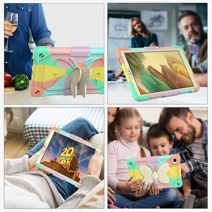 Beige PC + Silicone Anti-drop Protective Case with Butterfly Shape Holder & Pen Slot, For Samsung Galaxy Tab A7 Lite 8.7 SM-T220 / SM-T225