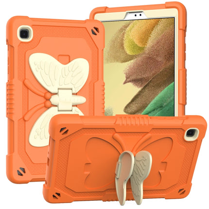 Beige PC + Silicone Anti-drop Protective Case with Butterfly Shape Holder & Pen Slot, For Samsung Galaxy Tab A7 Lite 8.7 SM-T220 / SM-T225
