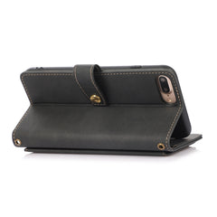 PU + TPU Horizontal Flip Ledertasche mit Halter &amp; Kartensteckplatz &amp; Geldbörse &amp; Trageband, Für iPhone 8 Plus &amp; 7 Plus, Für iPhone XS / X, Für iPhone XR, Für iPhone XS Max, Für iPhone 12 mini, Für iPhone 12 / 12 Pro