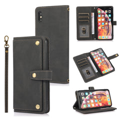 PU + TPU Horizontal Flip Leather Case with Holder & Card Slot & Wallet & Lanyard, For iPhone 8 Plus & 7 Plus, For iPhone XS / X, For iPhone XR, For iPhone XS Max, For iPhone 12 mini, For iPhone 12 / 12 Pro