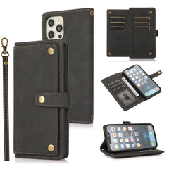 PU + TPU Horizontal Flip Leather Case with Holder & Card Slot & Wallet & Lanyard, For iPhone 8 Plus & 7 Plus, For iPhone XS / X, For iPhone XR, For iPhone XS Max, For iPhone 12 mini, For iPhone 12 / 12 Pro