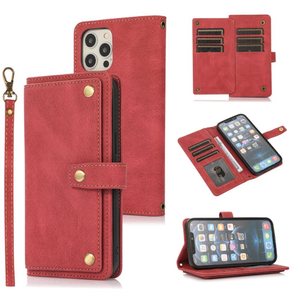 PU + TPU Horizontal Flip Lederhülle mit Halter &amp; Kartenfach &amp; Geldbörse &amp; Trageband, Für iPhone 12 Pro Max, Für iPhone 13 mini, Für iPhone 13, Für iPhone 13 Pro, Für iPhone 13 Pro Max