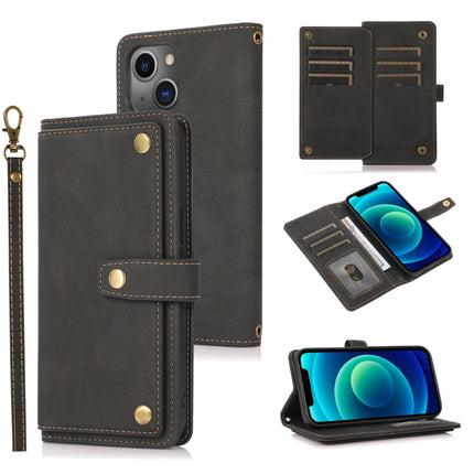 PU + TPU Horizontal Flip Lederhülle mit Halter &amp; Kartenfach &amp; Geldbörse &amp; Trageband, Für iPhone 12 Pro Max, Für iPhone 13 mini, Für iPhone 13, Für iPhone 13 Pro, Für iPhone 13 Pro Max