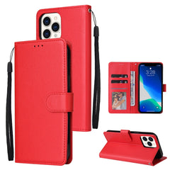 Multifunctional Horizontal Flip Leather Case, with Three Card Slot & Holder & Double Zip Wallett & Photo Frame & Lanyard, For iPhone 13 mini, For iPhone 13, For iPhone 13 Pro, For iPhone 13 Pro Max