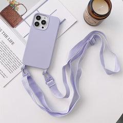 Elastic Silicone Protective Case with Wide Neck Lanyard, For iPhone 13 mini, For iPhone 13, For iPhone 13 Pro, For iPhone 13 Pro Max