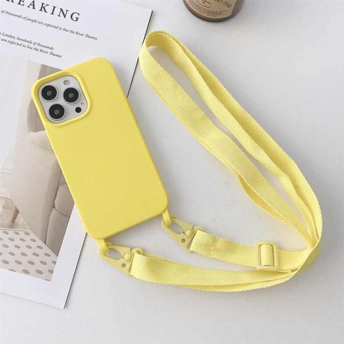 Funda protectora de silicona elástica con cordón ancho para el cuello, para iPhone 12 mini, para iPhone 12/12 Pro, para iPhone 12 Pro Max, para iPhone 11