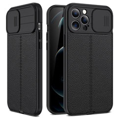 Litchi Texture Sliding Camshield TPU Protective Case, For iPhone 13 mini, For iPhone 13, For iPhone 13 Pro, For iPhone 13 Pro Max