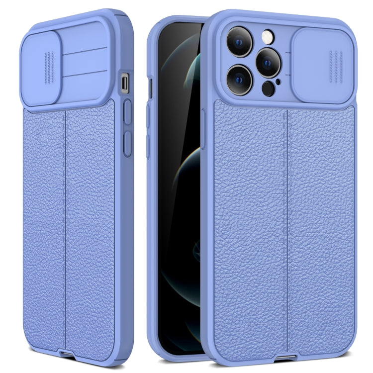 Litchi Texture Sliding Camshield TPU Protective Case