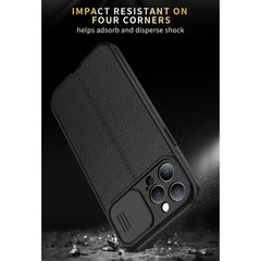 Litchi Texture Sliding Camshield TPU Protective Case, For iPhone 13 mini, For iPhone 13, For iPhone 13 Pro, For iPhone 13 Pro Max