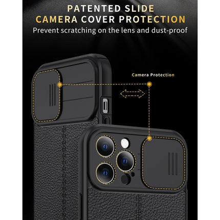 Litchi Texture Sliding Camshield TPU-Schutzhülle, für iPhone 13 mini, für iPhone 13, für iPhone 13 Pro, für iPhone 13 Pro Max
