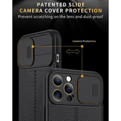 Litchi Texture Sliding Camshield TPU Protective Case