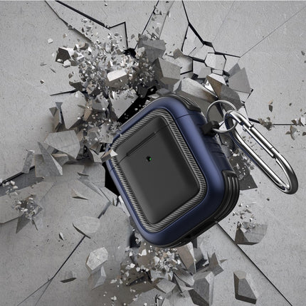 Wireless Earphones Shockproof TPU + PC Protective Case with Carabiner, For AirPods 1 / 2