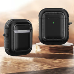 Wireless Earphones Shockproof TPU + PC Protective Case with Carabiner, For AirPods 1 / 2, For AirPods Pro