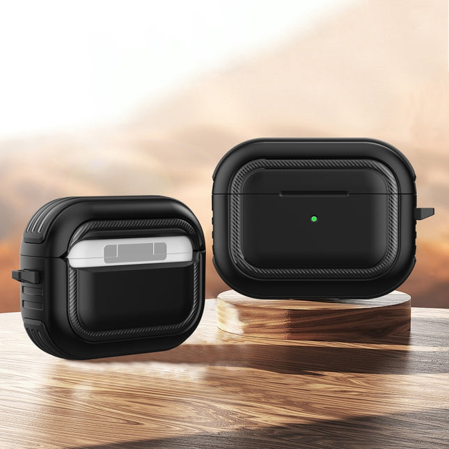 Wireless Earphones Shockproof TPU + PC Protective Case with Carabiner, For AirPods Pro