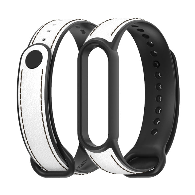 MIJOBS TPU + Leather Replacement Strap Watchband, For Xiaomi Mi Band 5 / 6