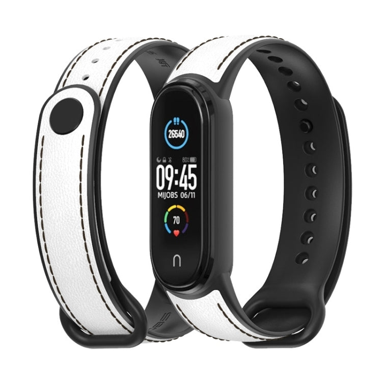 MIJOBS TPU + Leather Replacement Strap Watchband, For Xiaomi Mi Band 5 / 6