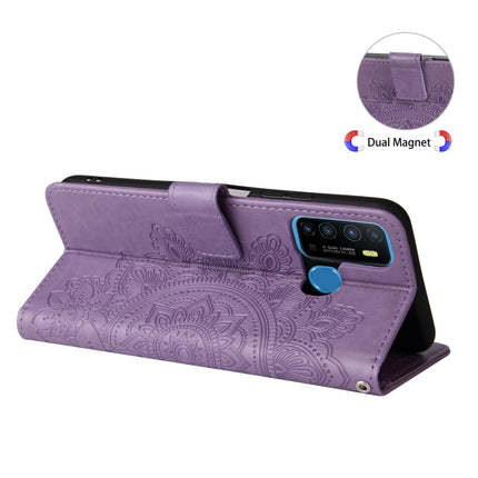 7-petal Flowers Embossing Pattern Horizontal Flip PU Leather Case with Holder & Card Slots & Wallet & Photo Frame, For Infinix Hot 9 / Note 7 Lite, For Infinix Hot 9 Play, For Infinix Note 10, For Infinix Note 10 Pro NFC / Note 10 Pro