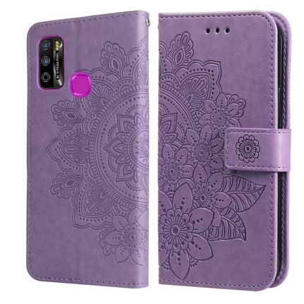 7-petal Flowers Embossing Pattern Horizontal Flip PU Leather Case with Holder & Card Slots & Wallet & Photo Frame, For Infinix Hot 9 / Note 7 Lite, For Infinix Hot 9 Play, For Infinix Note 10, For Infinix Note 10 Pro NFC / Note 10 Pro