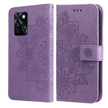 7-petal Flowers Embossing Pattern Horizontal Flip PU Leather Case with Holder & Card Slots & Wallet & Photo Frame, For Infinix Hot 9 / Note 7 Lite, For Infinix Hot 9 Play, For Infinix Note 10, For Infinix Note 10 Pro NFC / Note 10 Pro