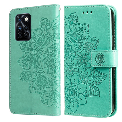 7-petal Flowers Embossing Pattern Horizontal Flip PU Leather Case with Holder & Card Slots & Wallet & Photo Frame, For Infinix Hot 9 / Note 7 Lite, For Infinix Hot 9 Play, For Infinix Note 10, For Infinix Note 10 Pro NFC / Note 10 Pro