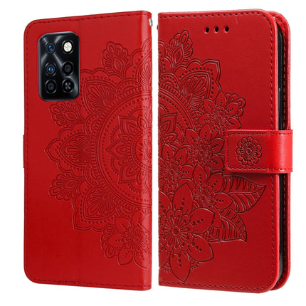 7-petal Flowers Embossing Pattern Horizontal Flip PU Leather Case with Holder & Card Slots & Wallet & Photo Frame, For Infinix Hot 9 / Note 7 Lite, For Infinix Hot 9 Play, For Infinix Note 10, For Infinix Note 10 Pro NFC / Note 10 Pro