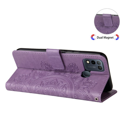 7-petal Flowers Embossing Pattern Horizontal Flip PU Leather Case with Holder & Card Slots & Wallet & Photo Frame, For Infinix Smart 5 / HOT10 Lite, For Infinix Zero 8, For Infinix Hot 10, For Infinix Hot 10 Play, For Infinix Note 7