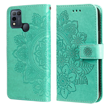 7-petal Flowers Embossing Pattern Horizontal Flip PU Leather Case with Holder & Card Slots & Wallet & Photo Frame, For Infinix Smart 5 / HOT10 Lite, For Infinix Zero 8, For Infinix Hot 10, For Infinix Hot 10 Play, For Infinix Note 7