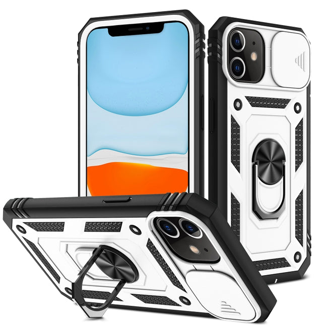 Funda protectora de TPU + PC con diseño de cubierta de cámara deslizante con soporte giratorio de 360 ​​grados y ranura para tarjetas, para iPhone 12 mini, para iPhone 12/12 Pro, para iPhone 12 Pro Max, para iPhone 11