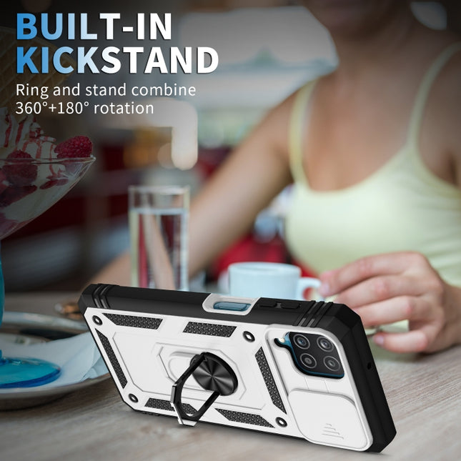 Sliding Camera Cover Design TPU + PC Protective Case with 360 Degree Rotating Holder & Card Slot, For Samsung Galaxy A12, For Samsung Galaxy A32 5G, For Samsung Galaxy A52, For Samsung Galaxy S20 FE, For Samsung Galaxy S21 5G