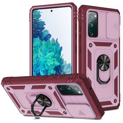 Sliding Camera Cover Design TPU + PC Protective Case with 360 Degree Rotating Holder & Card Slot, For Samsung Galaxy A12, For Samsung Galaxy A32 5G, For Samsung Galaxy A52, For Samsung Galaxy S20 FE, For Samsung Galaxy S21 5G