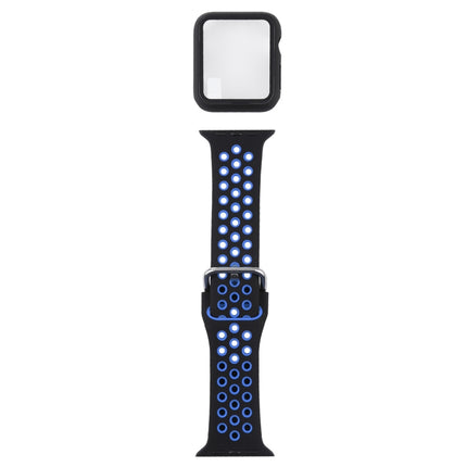 Silicone Replacement Strap Watchband + Protective Case with Screen Protector Set For Apple Watch Series, 3 & 2 & 1 38mm