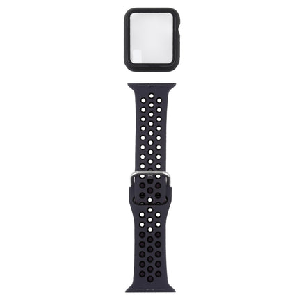 Silicone Replacement Strap Watchband + Protective Case with Screen Protector Set For Apple Watch Series, 3 & 2 & 1 38mm
