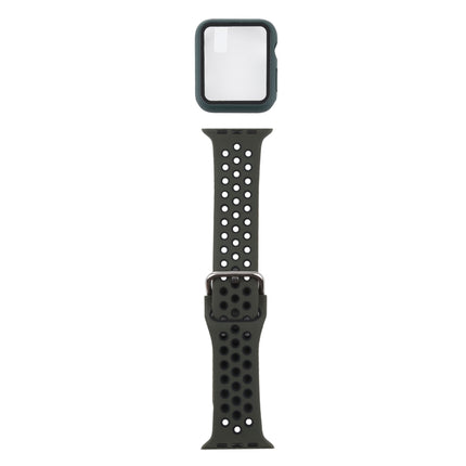 Silicone Replacement Strap Watchband + Protective Case with Screen Protector Set For Apple Watch Series, 3 & 2 & 1 42mm