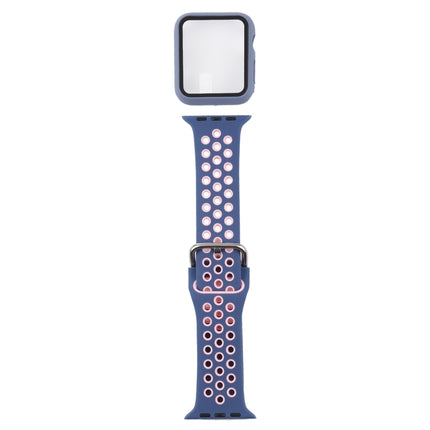 Silicone Replacement Strap Watchband + Protective Case with Screen Protector Set For Apple Watch Series, 3 & 2 & 1 42mm