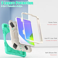 Silikon-Hybrid-PC-Tablethülle mit Griffhalter und Schultergurt, für iPad mini 6 / mini 2024