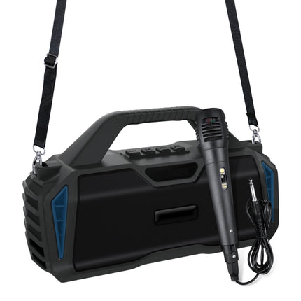 New Rixing NR-6011M Bluetooth 5.0 Portable Outdoor Karaoke Wireless Bluetooth Speaker with Microphone & Shoulder Strap, NR-6011M(Black), NR-6011M(Red), NR-6011M(Blue), NR-6011M(Green)