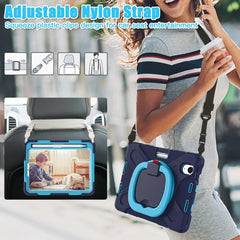 Heavy Duty Silicone Hybrid  PC Tablet Case with Holder & Shoulder Strap, For iPad mini 6 / mini 2024, For iPad mini 6