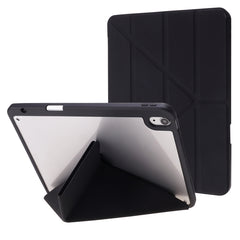 Deformation Transparent Acrylic Horizontal Flip PU Leather Case with Multi-folding Holder & Sleep / Wake-up Function & Pen Slot, For iPad Pro 11.0 2021 / 2020 / 2018, For iPad Air 2022 / 2020 10.9, For iPad 9.7 2017 / 2018 / Pro 9.7