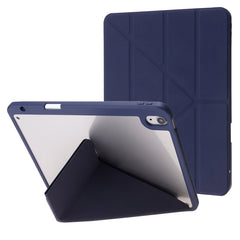 Deformation Transparent Acrylic Horizontal Flip PU Leather Case with Multi-folding Holder & Sleep / Wake-up Function & Pen Slot, For iPad Pro 11.0 2021 / 2020 / 2018, For iPad Air 2022 / 2020 10.9, For iPad 9.7 2017 / 2018 / Pro 9.7
