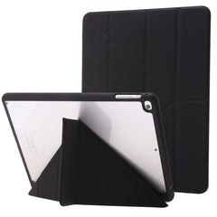Deformation Transparent Acrylic Horizontal Flip PU Leather Case with Multi-folding Holder & Sleep / Wake-up Function & Pen Slot, For iPad Pro 11.0 2021 / 2020 / 2018, For iPad Air 2022 / 2020 10.9, For iPad 9.7 2017 / 2018 / Pro 9.7
