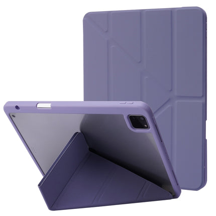 Deformation Transparent Acrylic Horizontal Flip PU Leather Case with Multi-folding Holder & Sleep / Wake-up Function & Pen Slot, For iPad Air 2022 / 2020 10.9, For iPad Pro 11.0 2021 / 2020 / 2018, For iPad 9.7 2017 / 2018 / Pro 9.7��������������������...
