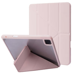 Deformation Transparent Acrylic Horizontal Flip PU Leather Case with Multi-folding Holder & Sleep / Wake-up Function & Pen Slot, For iPad Pro 11.0 2021 / 2020 / 2018, For iPad Air 2022 / 2020 10.9, For iPad 9.7 2017 / 2018 / Pro 9.7