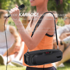 New Rixing NR-6012M Bluetooth 5.0 Portable Outdoor Karaoke Wireless Bluetooth Speaker with Microphone & Shoulder Strap, NR-6012M(Black), NR-6012M(Red), NR-6012M(Blue), NR-6012M(Green)