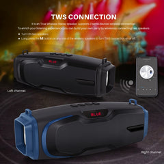 New Rixing NR-6012M Bluetooth 5.0 Portable Outdoor Karaoke Wireless Bluetooth Speaker with Microphone & Shoulder Strap, NR-6012M(Black), NR-6012M(Red), NR-6012M(Blue), NR-6012M(Green)