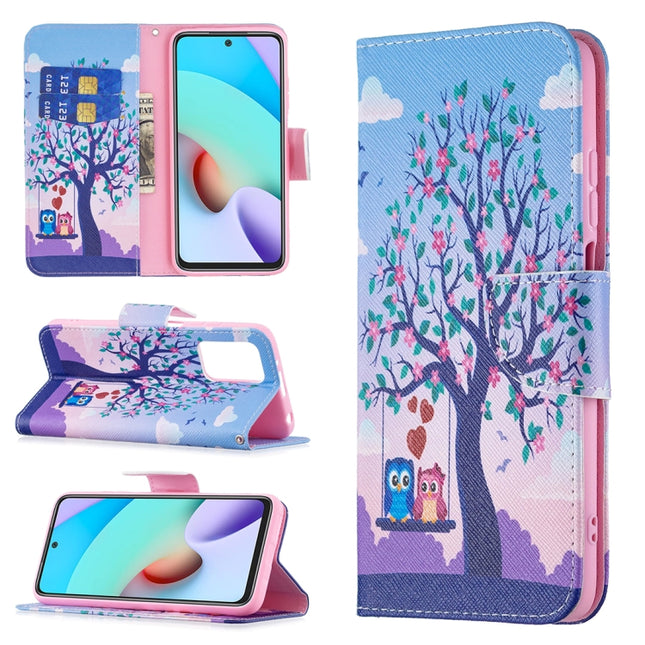 Colored Drawing Pattern Horizontal Flip Leather Case with Holder & Card Slots & Wallet, For Xiaomi Redmi 10