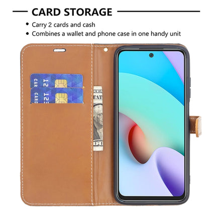 Color Matching Denim Texture Leather Case with Holder & Card Slots & Wallet & Lanyard, For Xiaomi Redmi 10