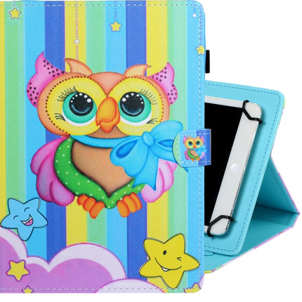 Universal Colored Drawing Horizontal Flip PU Leather Case with Holder & Card Slot, 7 inch, 8 inch, 10 inch