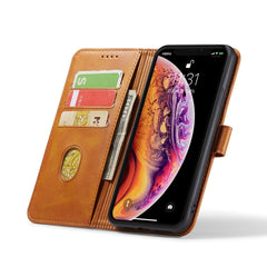 Horizontale Klapphülle aus Leder mit Schnalle und Kalbslederstruktur, mit Halterung, Kartenfächern und Geldbörse, für iPhone 8 Plus und 7 Plus, für iPhone 6 Plus und 6s Plus, für iPhone 6 und 6s