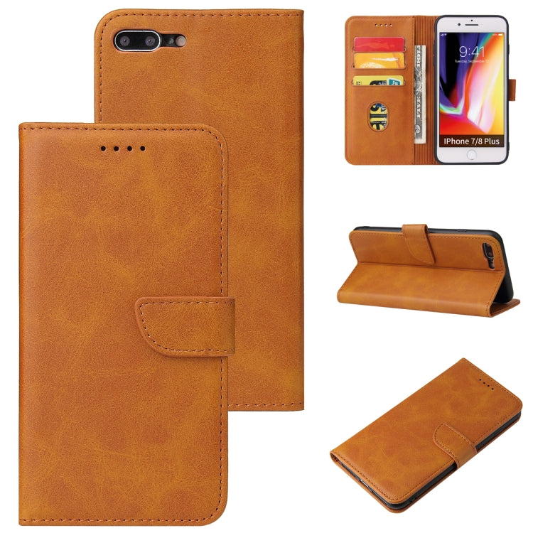 Calf Texture Buckle Horizontal Flip Leather Case with Holder & Card Slots & Wallet, For iPhone 8 Plus & 7 Plus, For iPhone 6 Plus & 6s Plus, For iPhone 6 & 6s